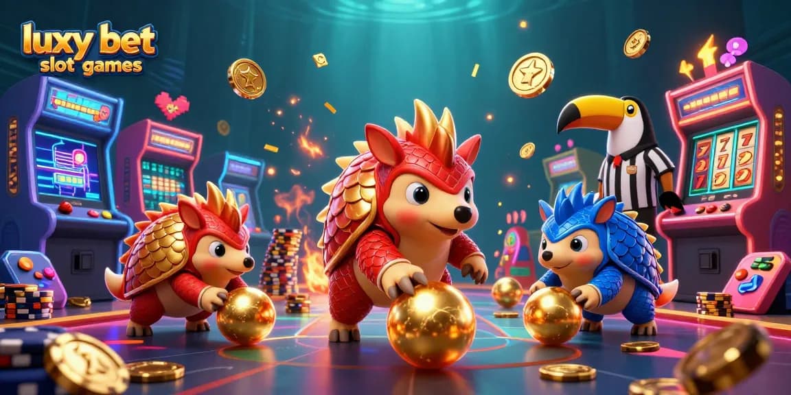 Engage with luxy bet slot games featuring lively pangolins and vibrant casino elements.