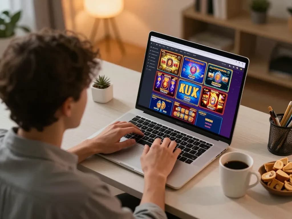 Play slots on tonysitaliancuisine with an engaging online gaming interface in a modern setting