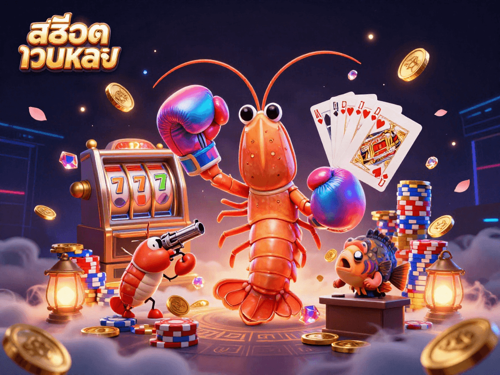 Spin the reels of สล็อตเว็บตรง with vibrant 3D characters in an exciting online casino scene.