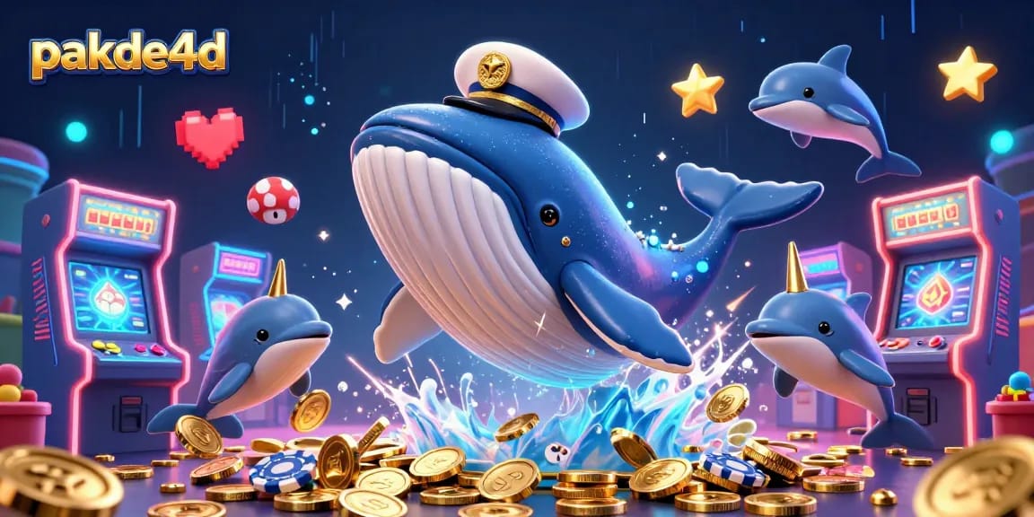 Experience the thrill of pakde4d as playful dolphins engage with poker chips in a vibrant lottery scene.