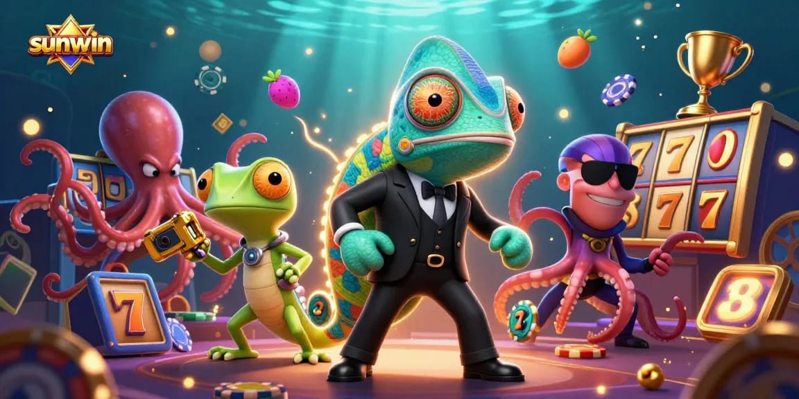 Experience thrilling gameplay at sunwin with vibrant slots and dynamic casino characters.