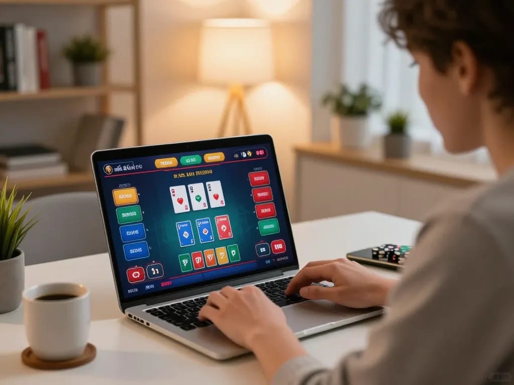 Engaging online gameplay on Nhà cái 789win with a player immersed in a live dealer casino experience.