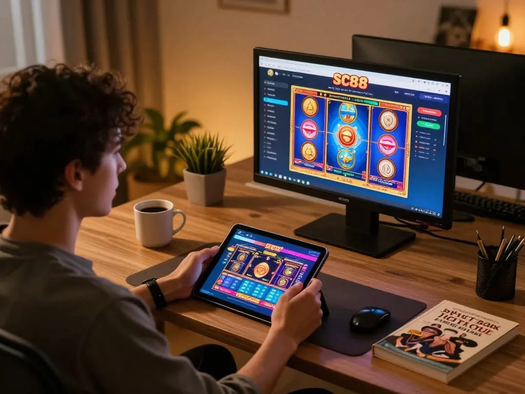 Engaging in online gaming at SC88 platform with diverse casino options and strategies.