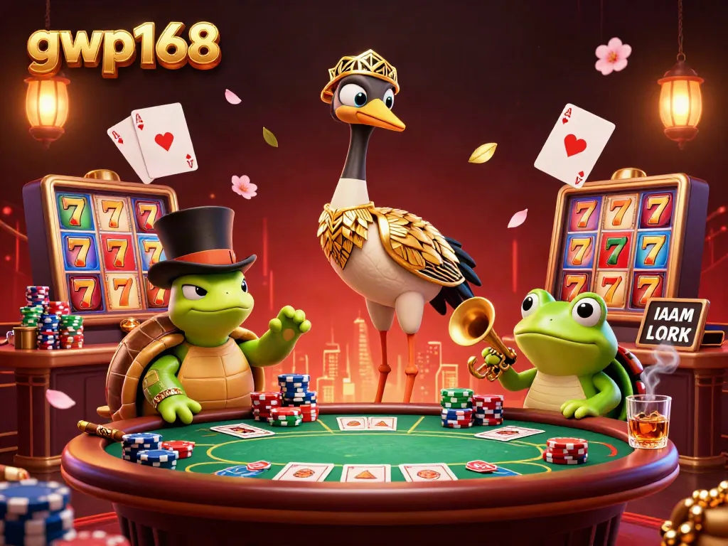 GWP168 merayakan permainan slot dengan ilustrasi 3D yang memikat, menampilkan berbagai elemen kasino.