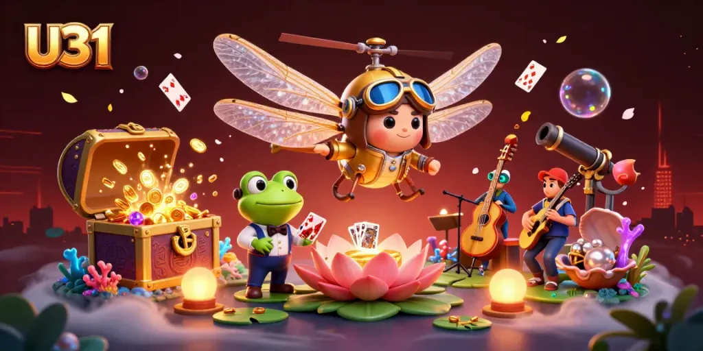 Experience U31's vibrant casino atmosphere with thrilling games and engaging characters.