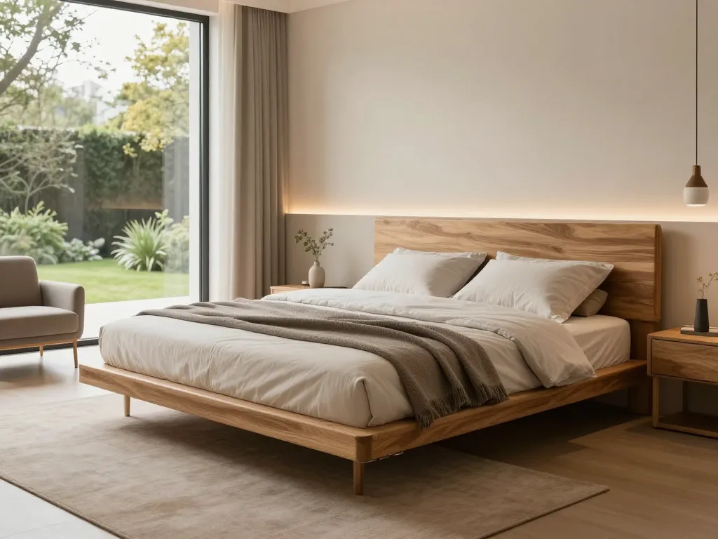 Discover elegant floating beds at https://www.josephineinteriordesign.com/floating-beds/ in a tranquil modern bedroom setting.