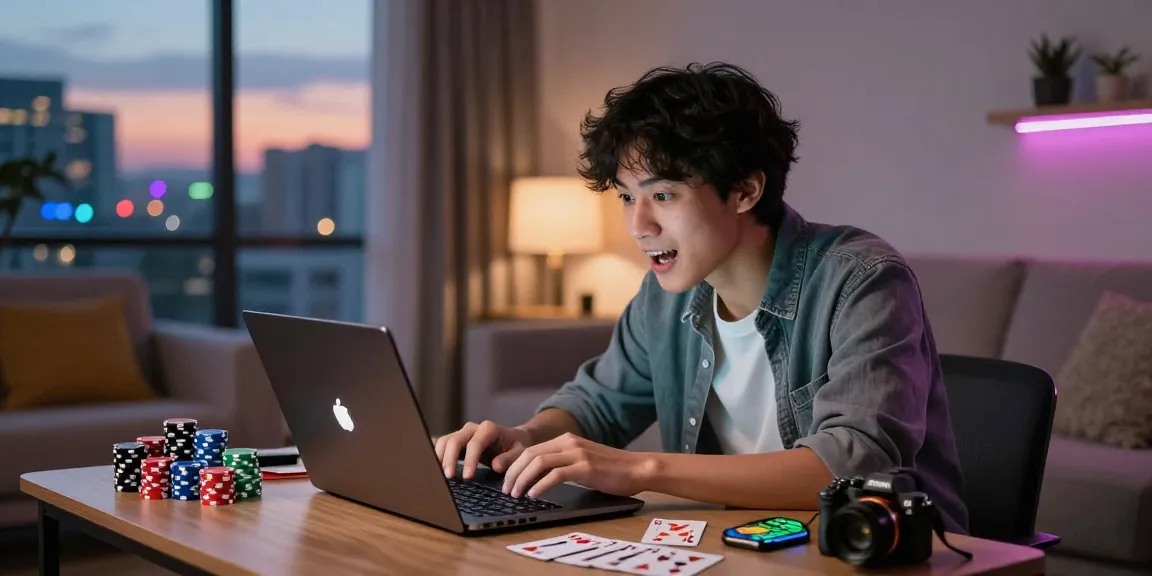 Exciting gaming experience with coloksgp link alternatif shown through a focused player engaging with colorful betting materials in a modern living room.