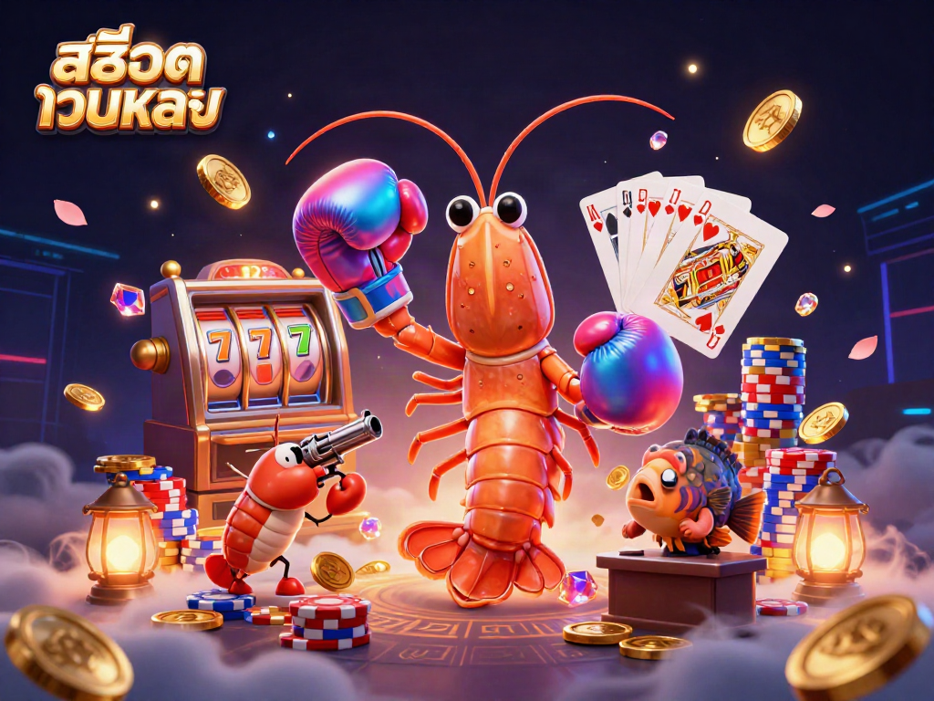 Spin the reels of สล็อตเว็บตรง with vibrant 3D characters in an exciting online casino scene.