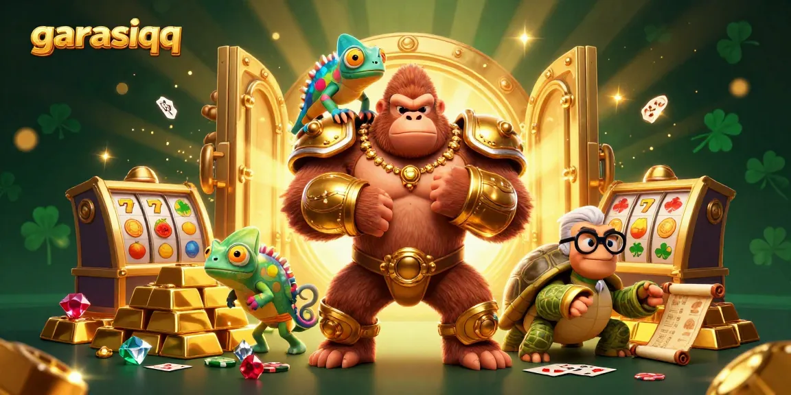 Engage with garasiqq casino strategies through a vibrant 3D illustration showcasing thrilling gaming elements.