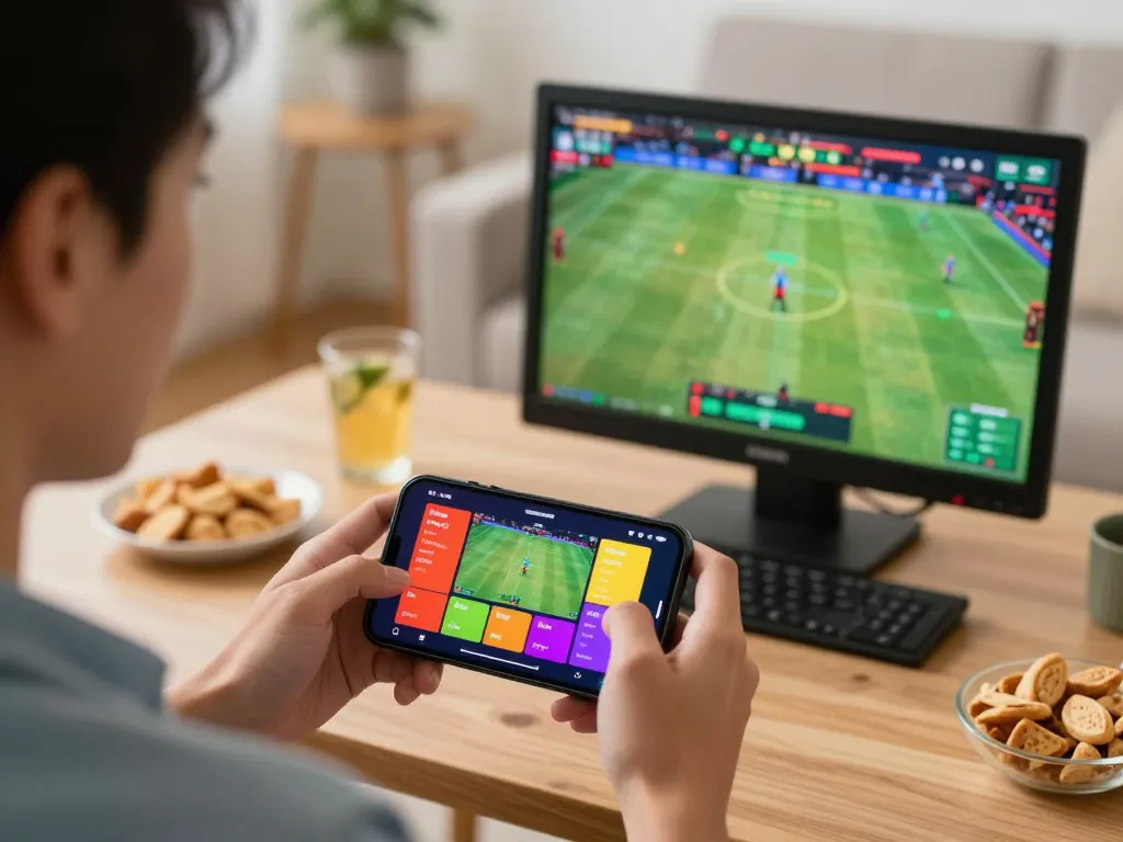 Player placing bets on the OKFUN mobile app during live sports events for enhanced gameplay