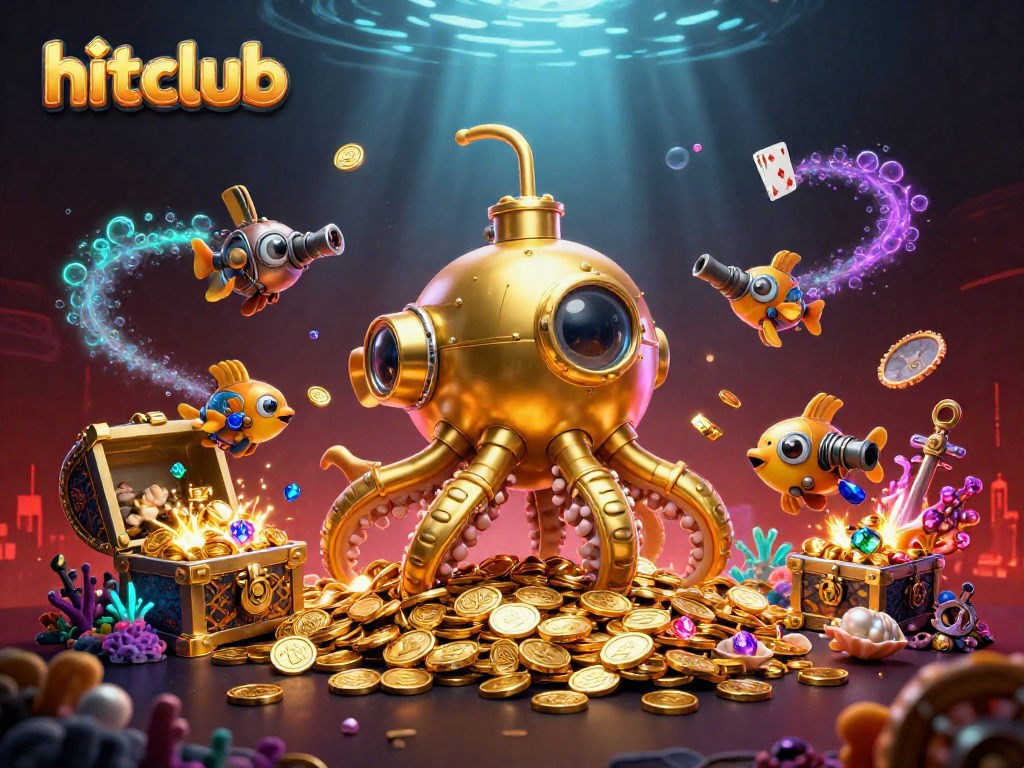 Experience hitclub's thrilling action with a vibrant underwater casino adventure illustration.