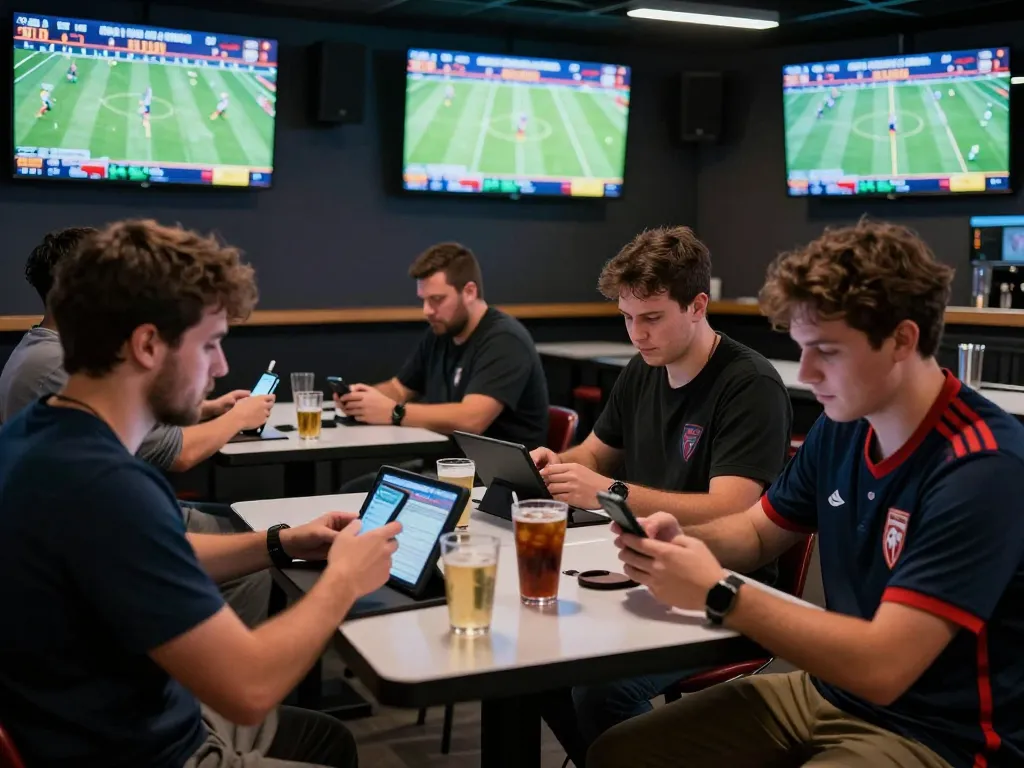 SBOBET bettors placing strategic wagers in a vibrant sports betting environment
