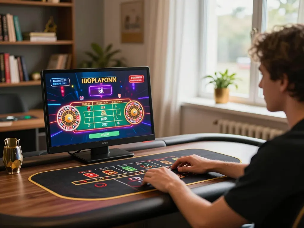 Player engaged in live dealer games on go 88 casino app, showcasing vibrant gameplay on screen.