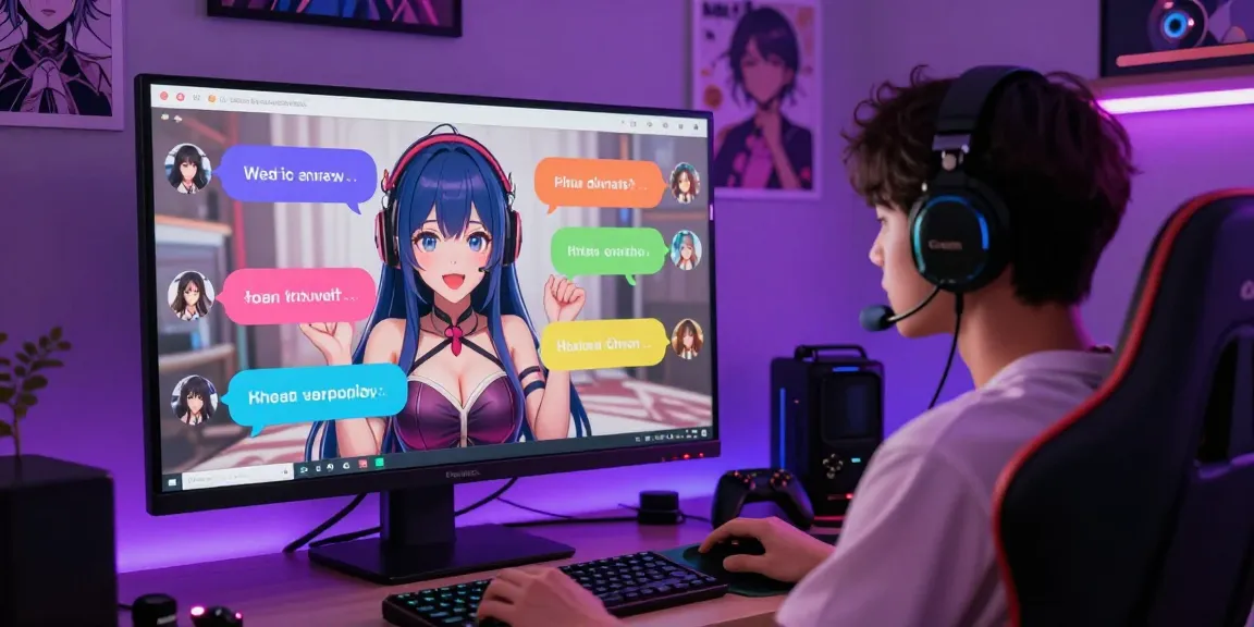 Engaging hentai ai chat interaction with vibrant AI character on sleek digital platform.