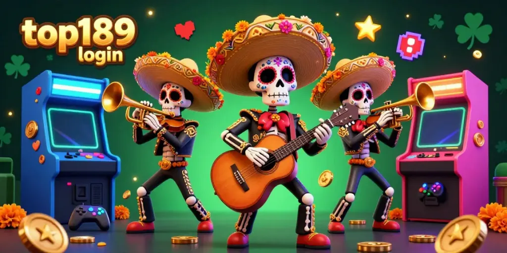 Engage with the top189 login to join a vibrant casino adventure featuring festive mariachi band.