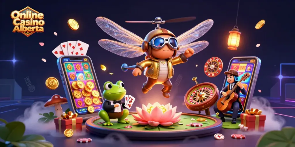 Experience excitement at Online Casino Alberta with cards and vibrant slot games galore.