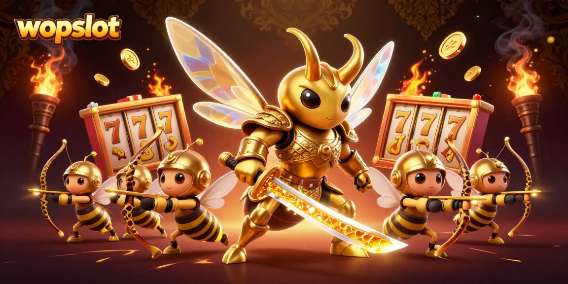 Wopslot enhances gaming excitement with dynamic slot reels and golden characters in action.