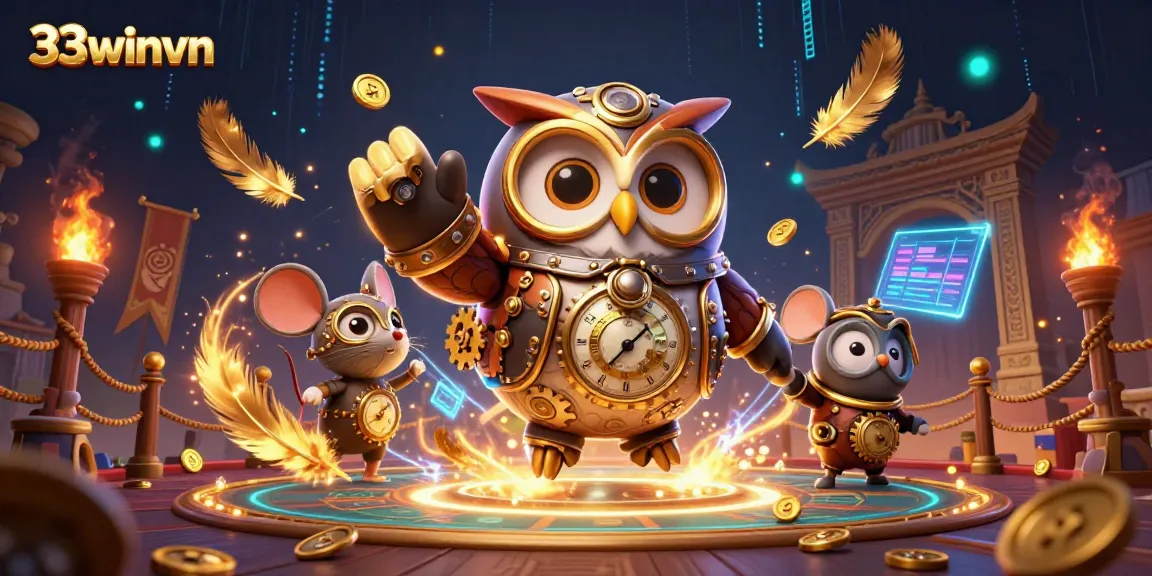 Experience thrilling gaming action with 33winvn in a vibrant casino scene full of magic and excitement.