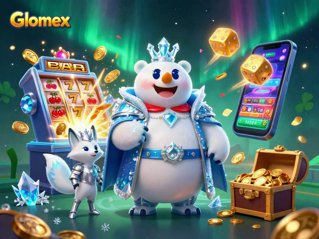 Play exciting games at Glomex casino with jackpot slots and vibrant animations