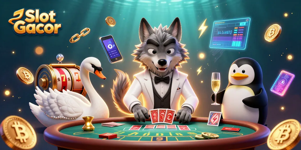 Rasakan kegembiraan Slot Gacor sementara serigala yang menawan, angsa yang anggun, dan penguin yang canggih menggambarkan suasana kasino yang mendebarkan.