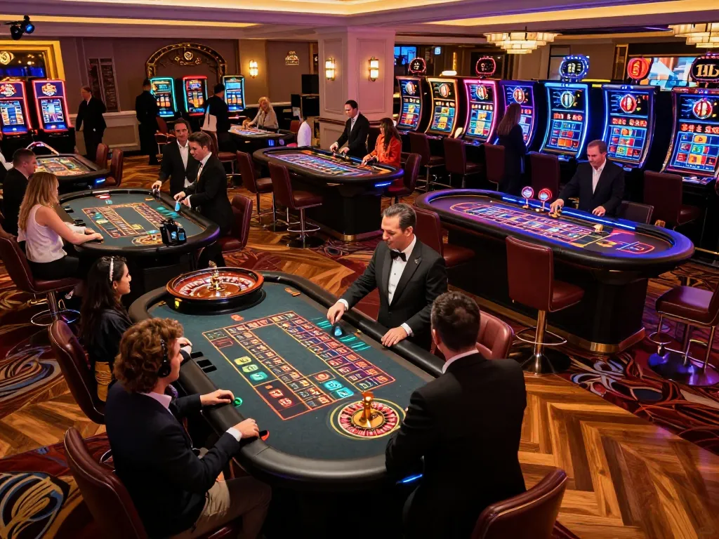 Players enjoying roulette at a casino, showcasing the 11-hd experience of thrilling betting opportunities.