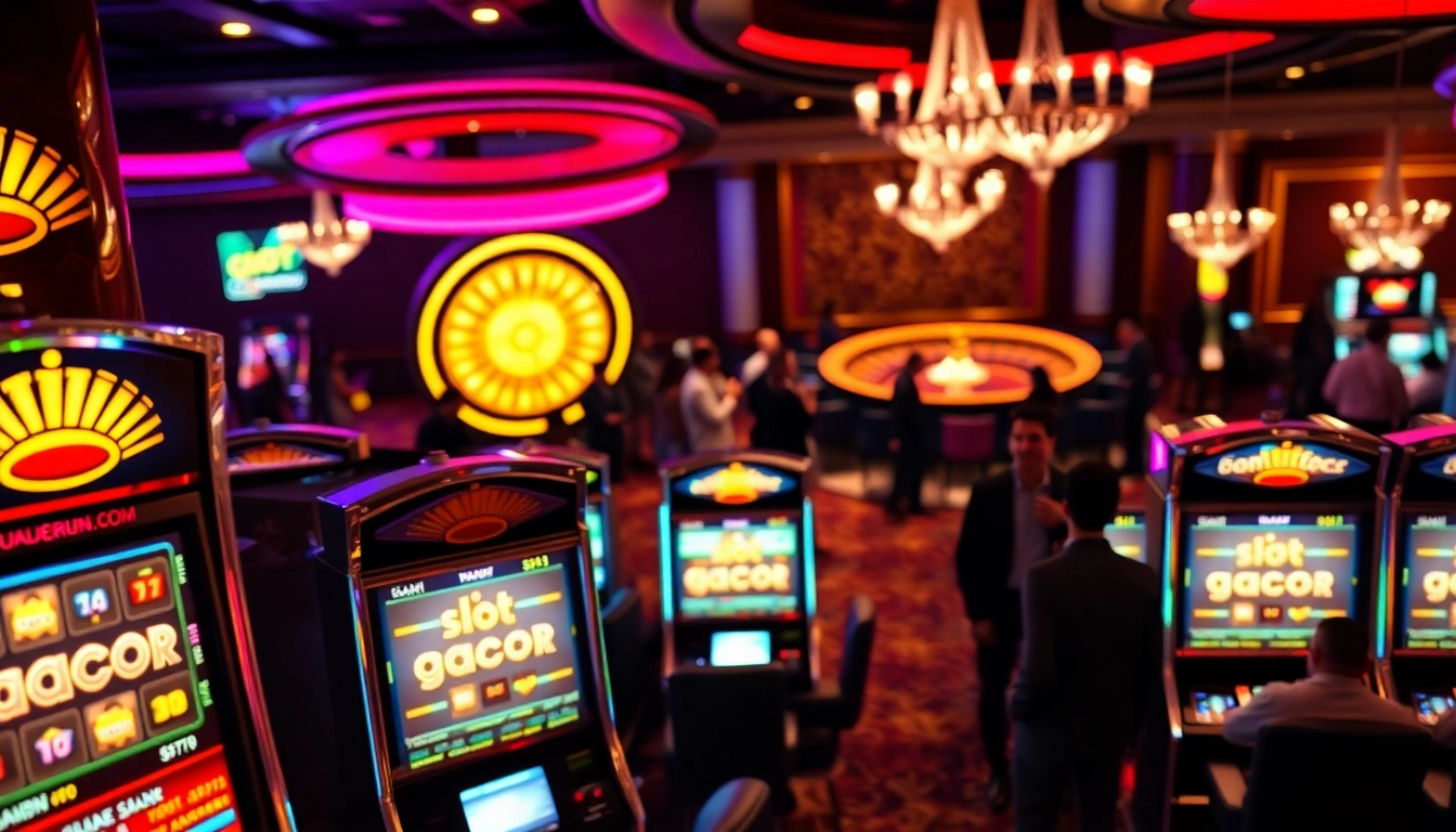 Experience the thrill of slot gacor with excited players at a vibrant casino.