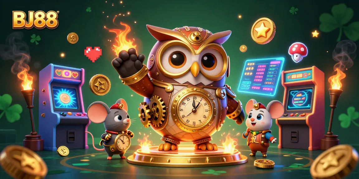 Experience thrilling games like BJ88 in a vibrant casino atmosphere with interactive 3D elements.
