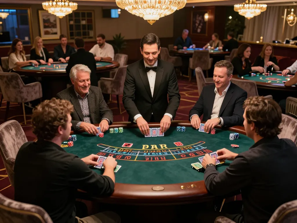 Engaged players at TT88 live dealer blackjack table strategizing their bets
