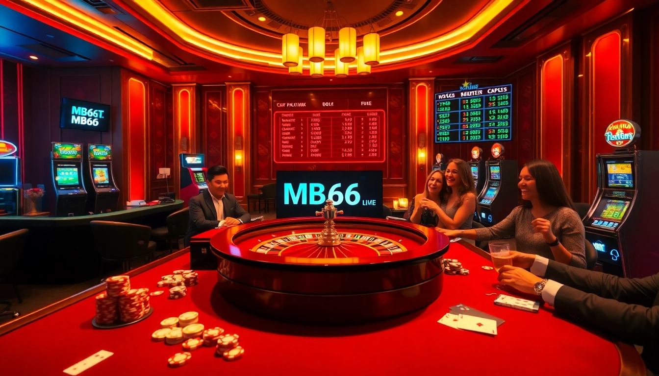 Experience the thrill of gambling at MB66 with vibrant casino tables and live betting.