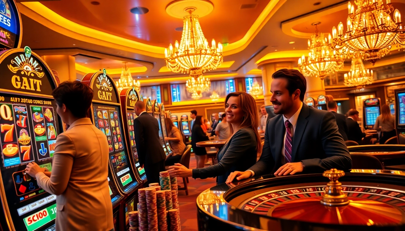 Experience thrilling gameplay at slot gacor machines in a luxurious casino environment.