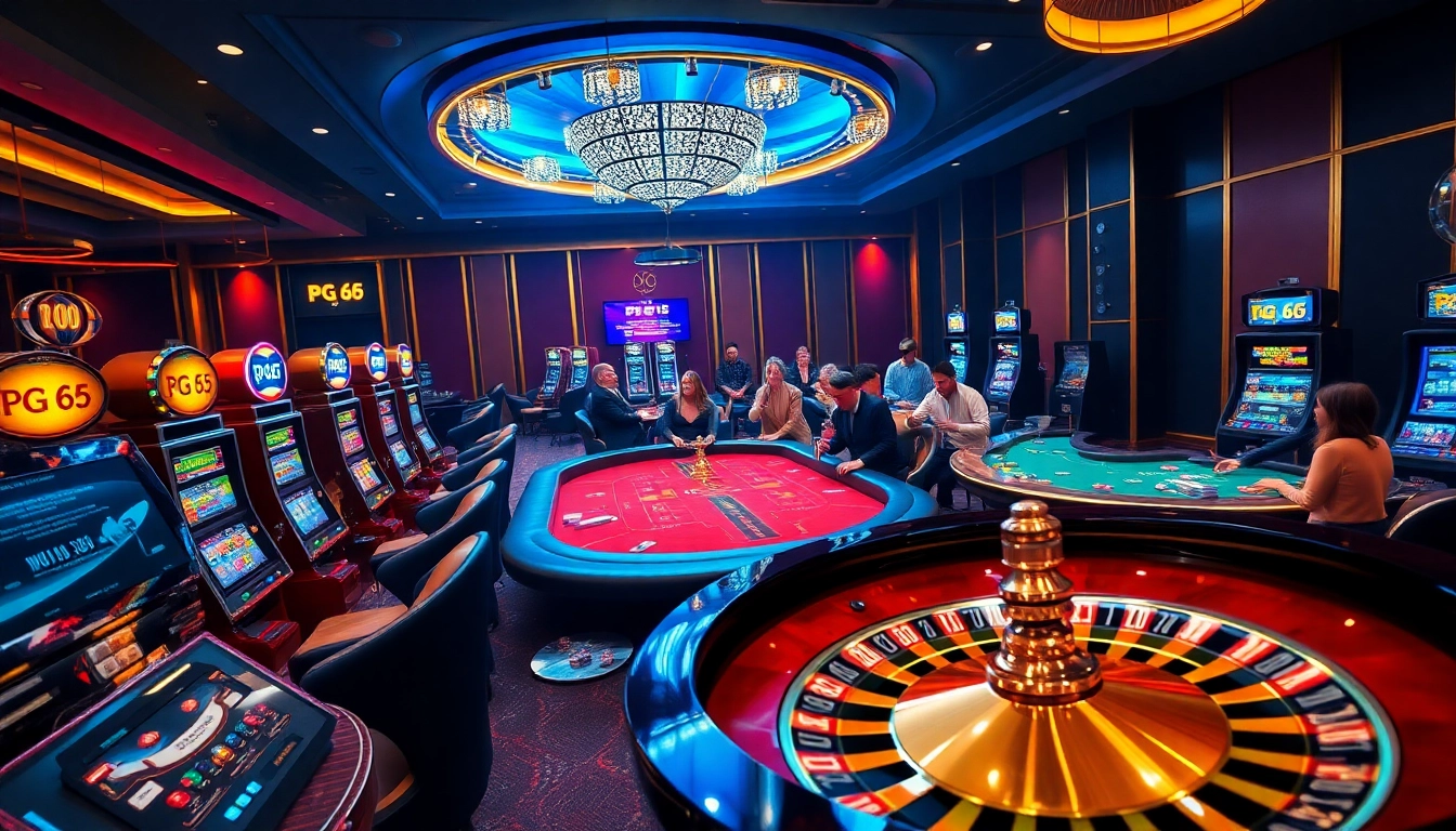 Experience a thrilling moment at PG 66 online casino with players at dynamic game tables.