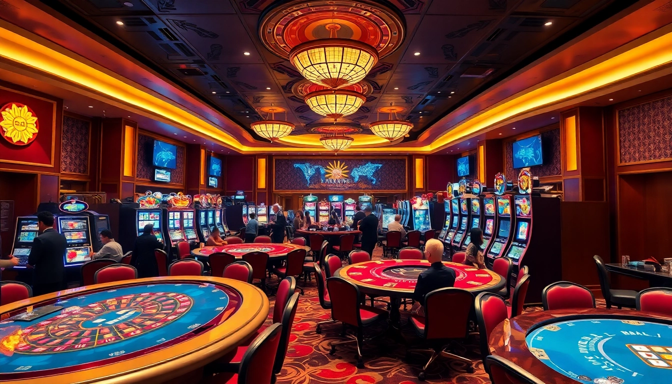 Experience the excitement of the Best Casino Online in Singapore with vibrant gaming setups and a luxurious atmosphere.