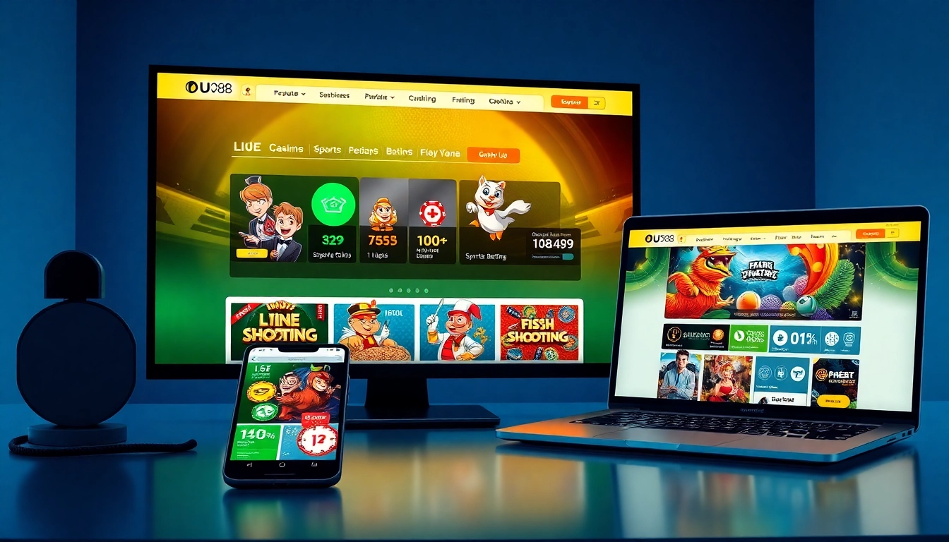 Engaging online gambling interface featuring the UU88 com logo, showcasing sports betting and casino games.