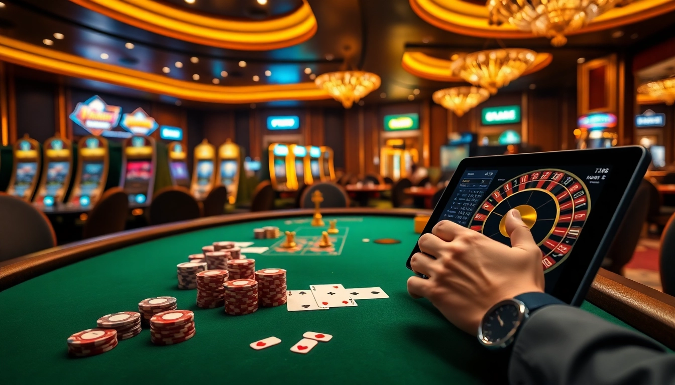 Expert player placing strategic bets at hz88 nhà cái poker and roulette table with chips