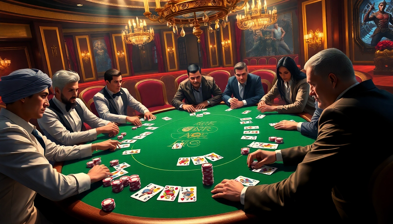 Engage in high-stakes poker with Valorant-themed characters at a luxurious casino table.