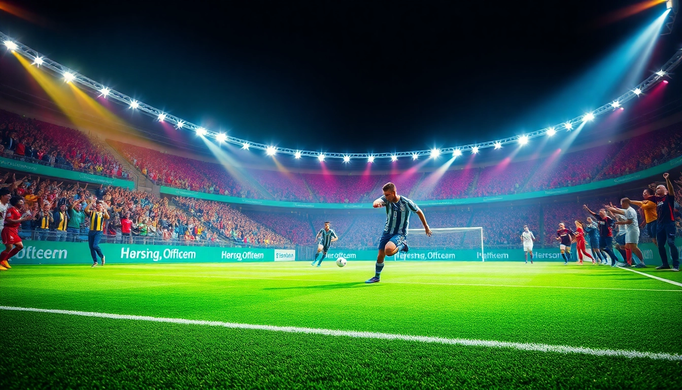 Live soccer match streaming at https://socolive.spot/ with vibrant colors and engaged fans.