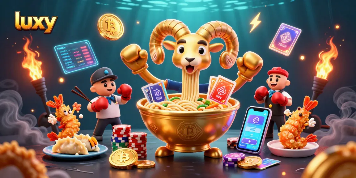 Engage with luxy at a vibrant crypto casino scene featuring animated characters and dynamic elements.